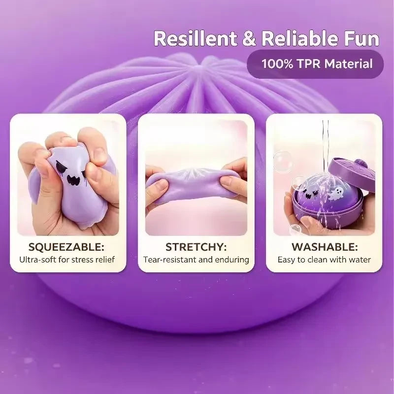 Glitter Ghost Dumpling Squishy Toy