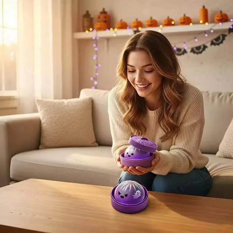 Glitter Ghost Dumpling Squishy Toy