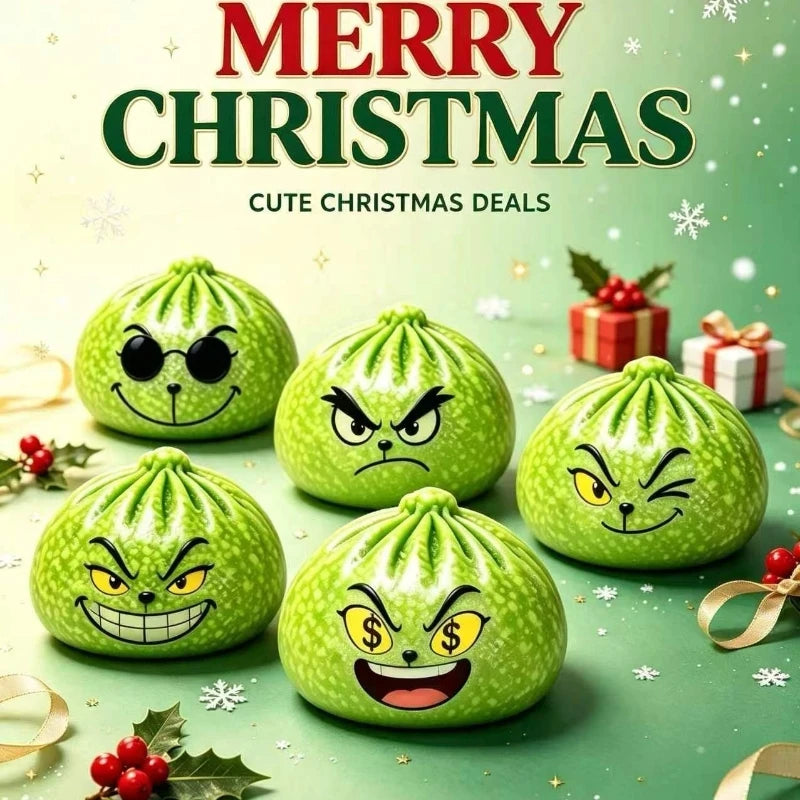 Glitter Green Dumpling Stress Toy
